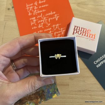 Dubbele sweetheart aanschuifring - hart van goud