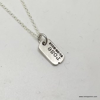 Plaatje incl. collier | Naam&Datum