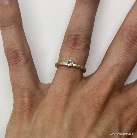Aanschuifring 14k geelgoud | Aquamarijn &gt; Maart