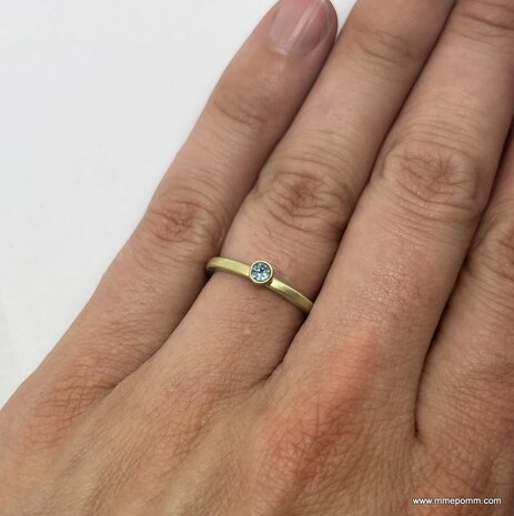 Aanschuifring 14k geelgoud | Aquamarijn &gt; Maart